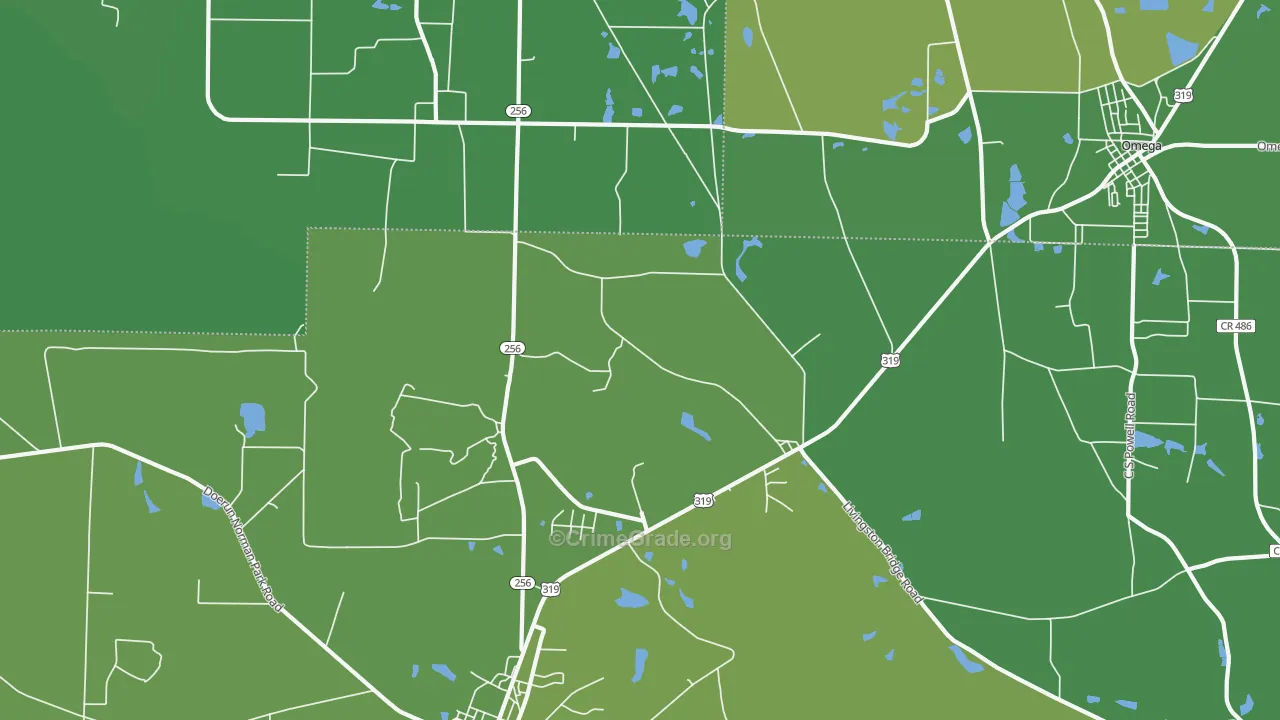 Crosland, GA Map of Vehicle Theft Rates