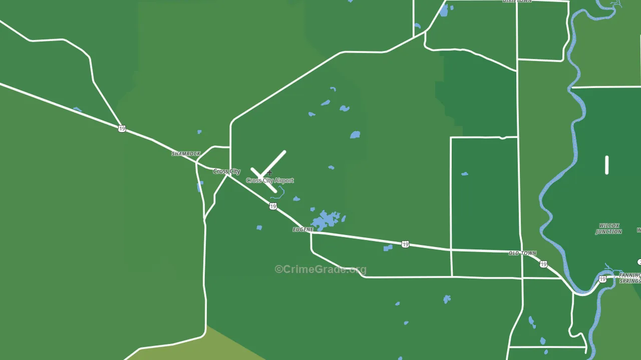 Cross City, FL Map of Vehicle Theft Rates