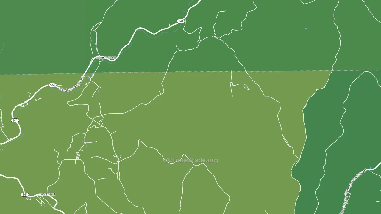 Cross Fork, PA Map of Vehicle Theft Rates
