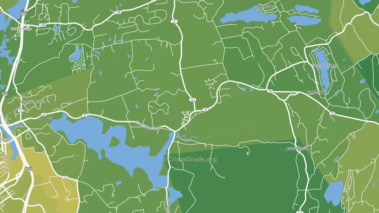 Cross River, NY Map of Vehicle Theft Rates