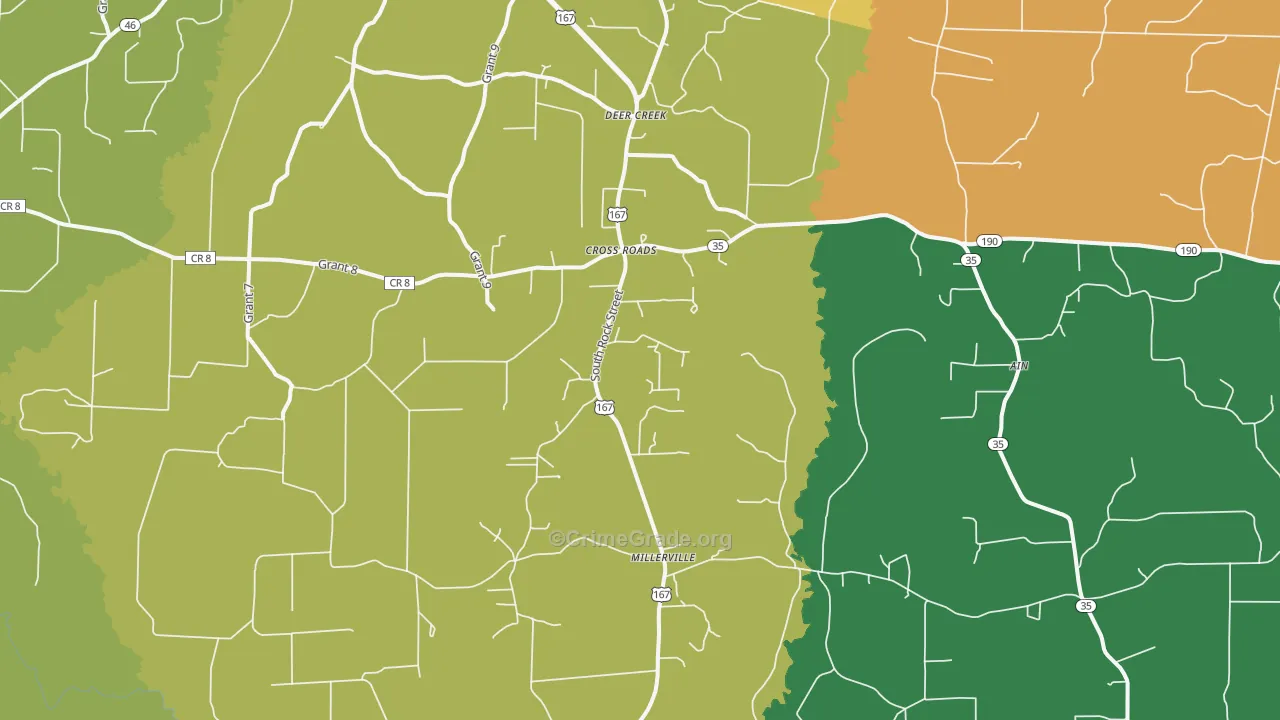 Cross Roads, AR Map of Vehicle Theft Rates