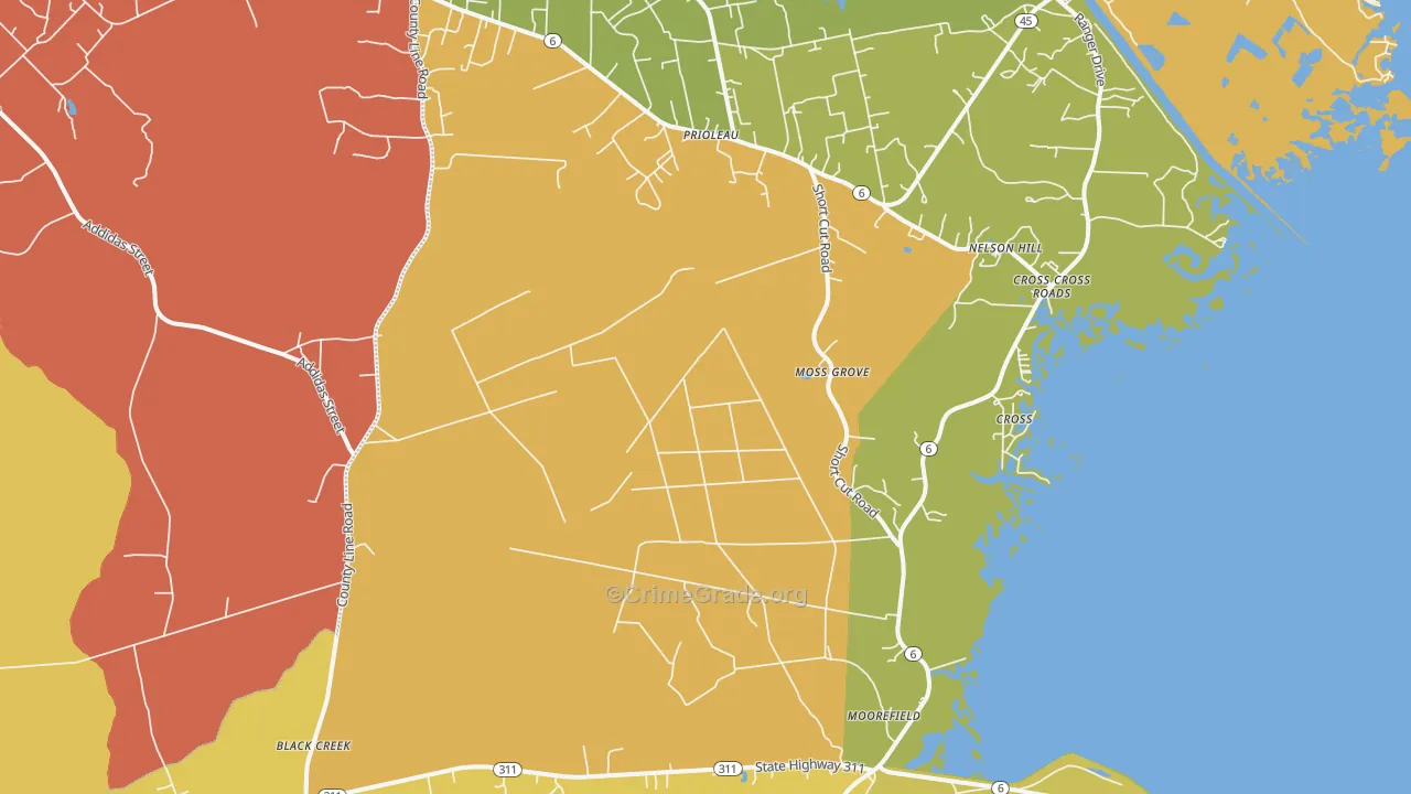 Cross, SC Map of Vehicle Theft Rates