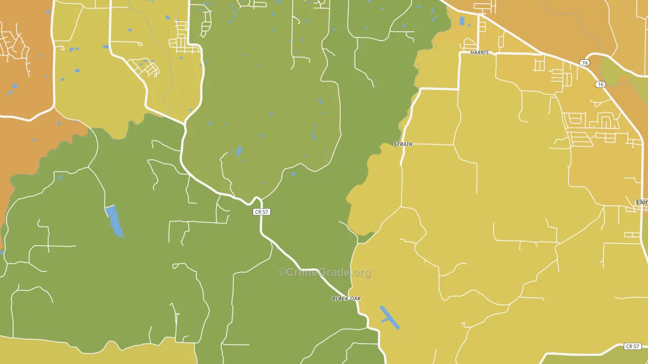 Crosses, AR Map of Vehicle Theft Rates