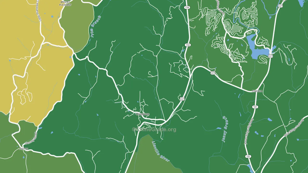 Crossnore, NC Map of Vehicle Theft Rates