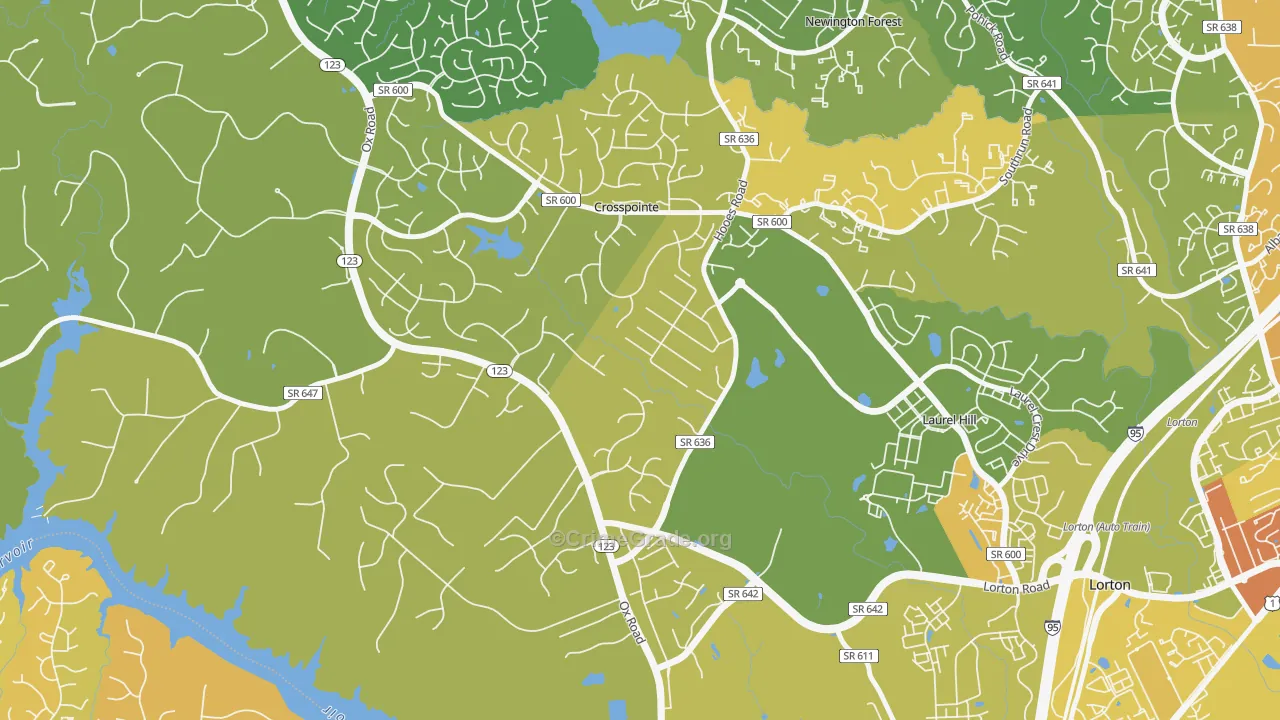 Crosspointe, VA Map of Vehicle Theft Rates