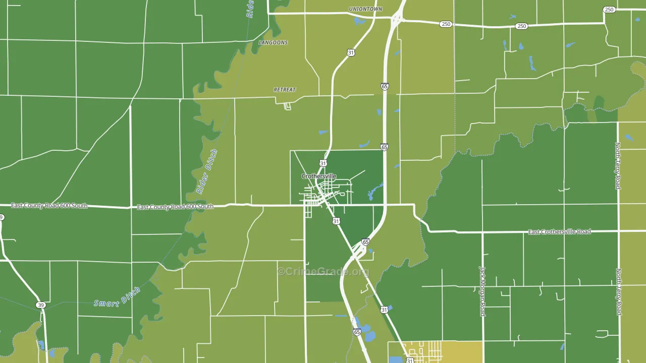 Crothersville, IN Map of Vehicle Theft Rates