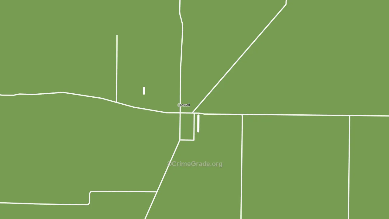 Crowell, TX Map of Vehicle Theft Rates
