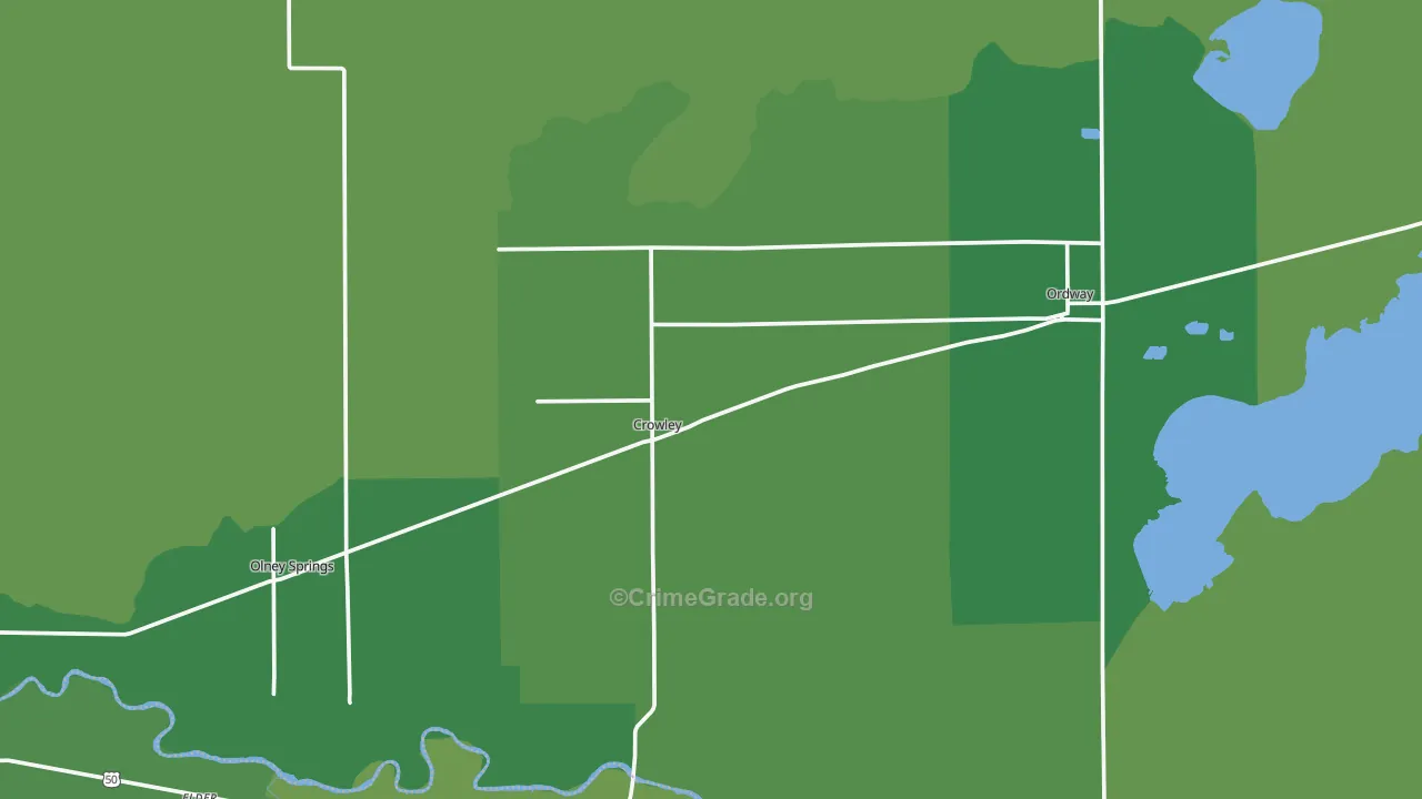 Crowley, CO Map of Vehicle Theft Rates