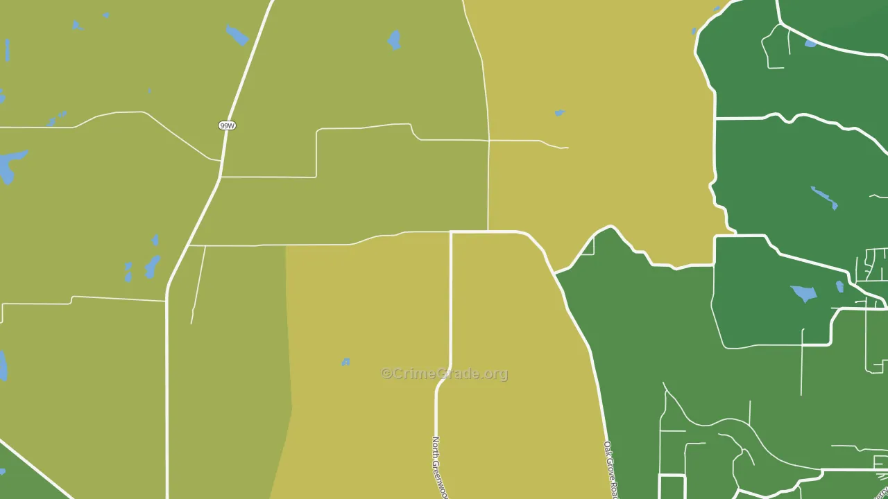 Crowley, OR Map of Vehicle Theft Rates