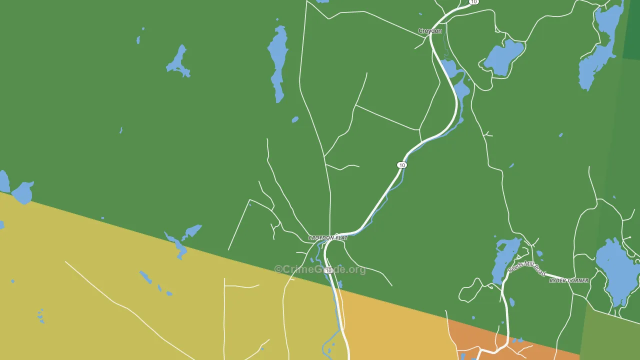 Croydon Flat, NH Map of Vehicle Theft Rates