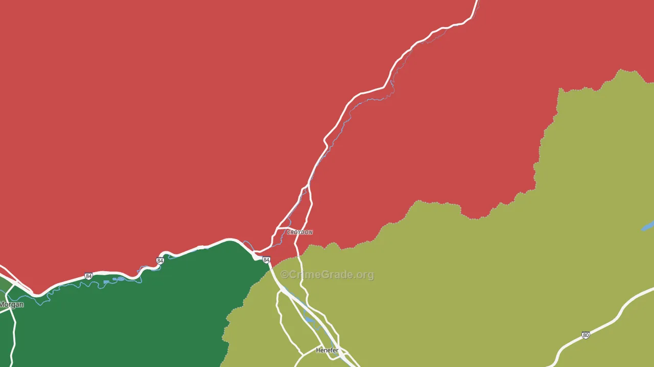 Croydon, UT Map of Vehicle Theft Rates