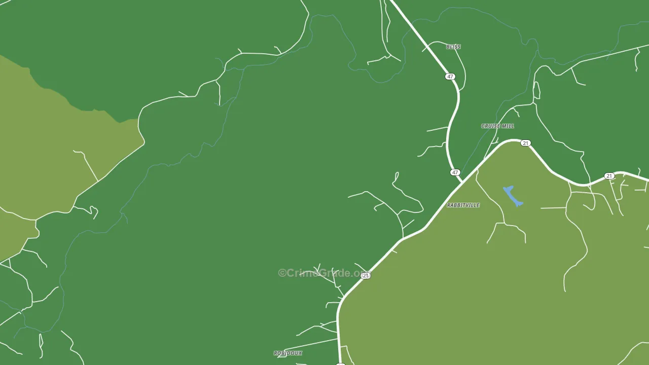 Cruise Mill, MO Map of Vehicle Theft Rates