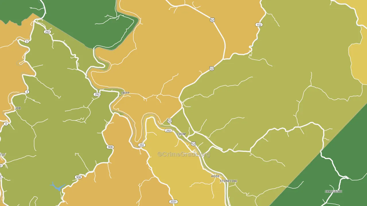 Crum, WV Map of Vehicle Theft Rates