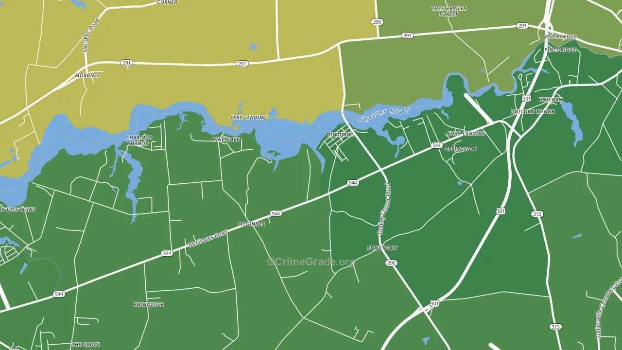 Crumpton, MD Map of Vehicle Theft Rates
