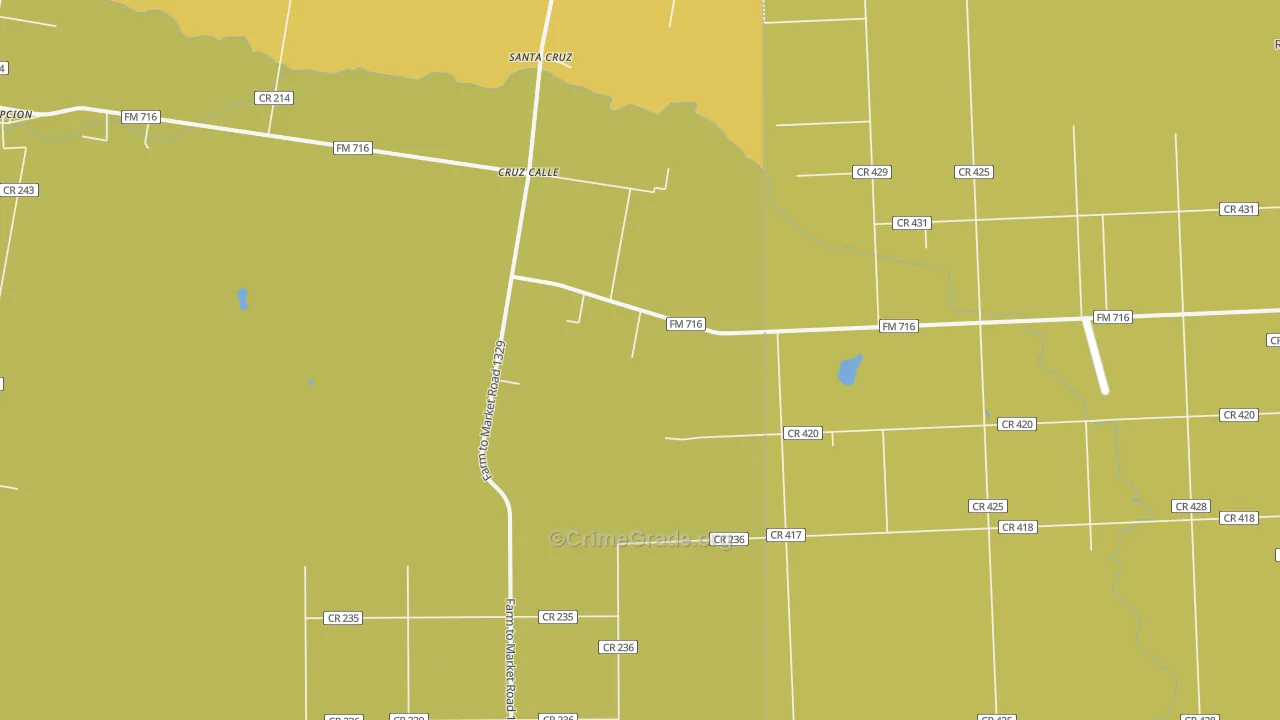 Cruz Calle, TX Map of Vehicle Theft Rates