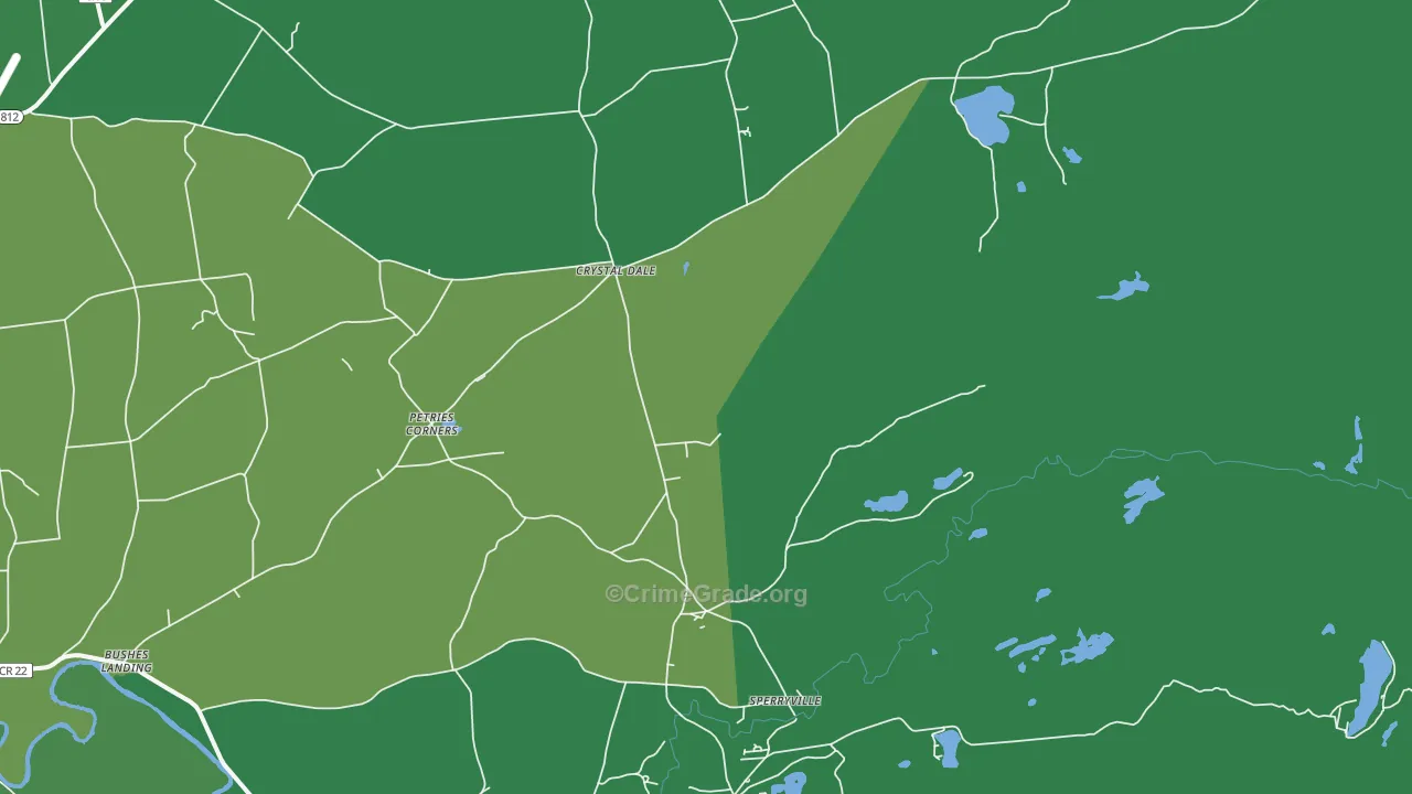 Crystal Dale, NY Map of Vehicle Theft Rates