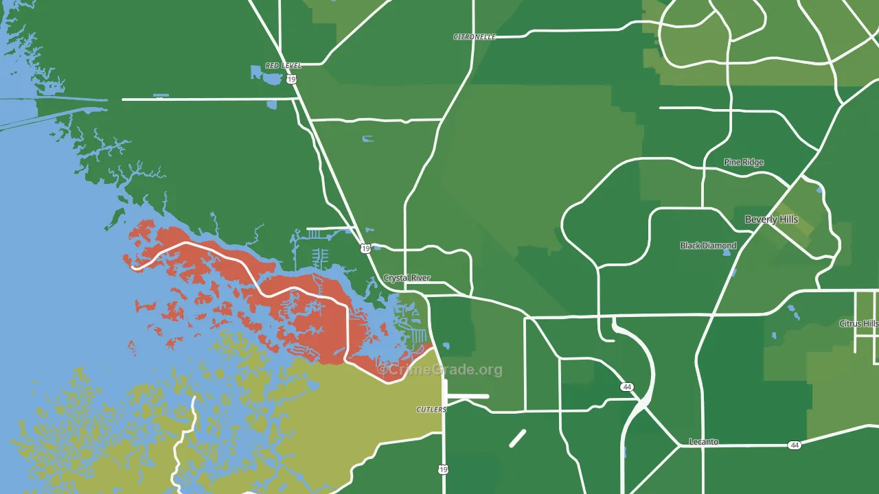 Crystal River, FL Map of Vehicle Theft Rates