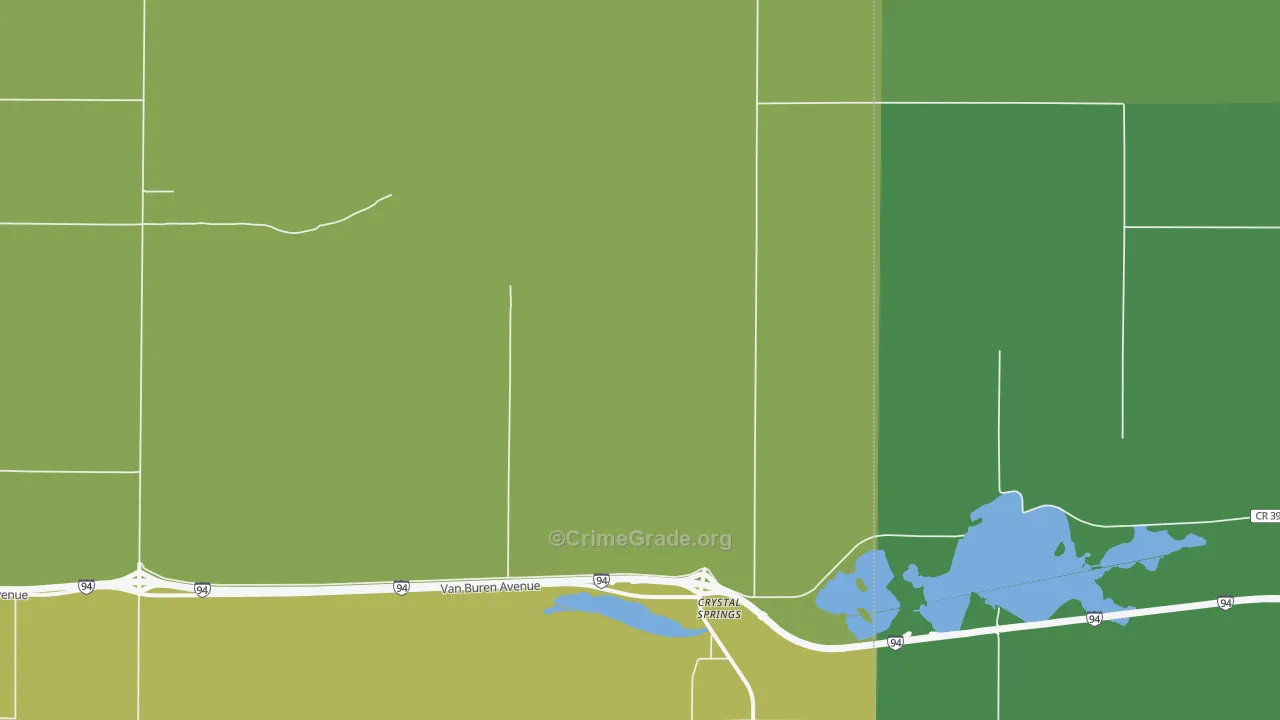 Crystal Springs, ND Map of Vehicle Theft Rates
