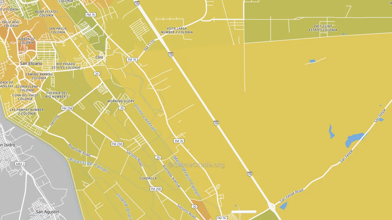 Cuadrilla, TX Map of Vehicle Theft Rates