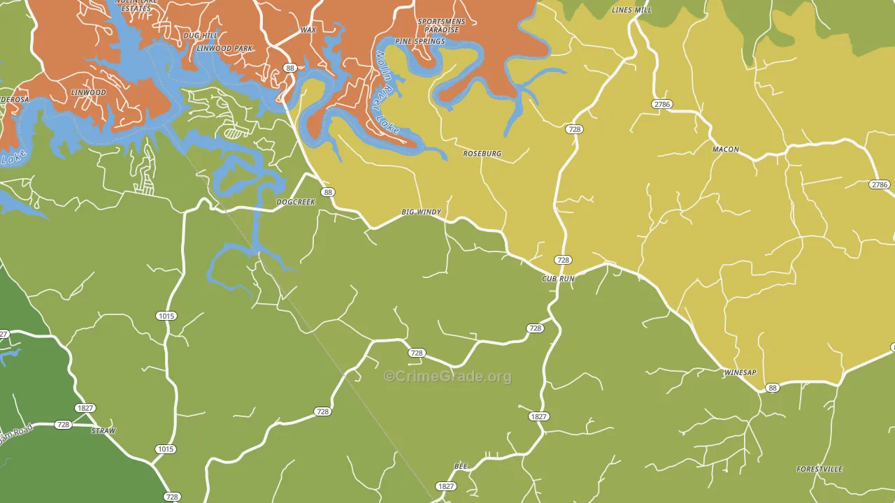 Cub Run, KY Map of Vehicle Theft Rates