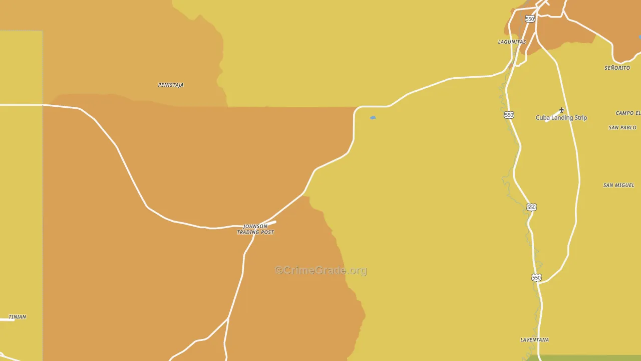 Cuba, NM Map of Vehicle Theft Rates