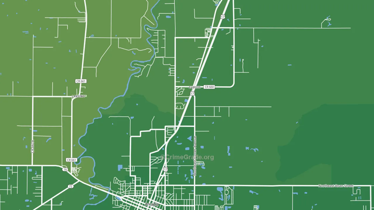 Cubitis, FL Map of Vehicle Theft Rates