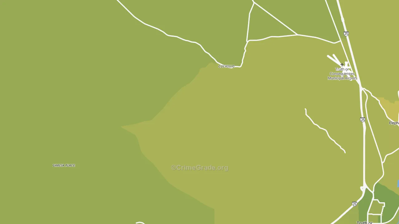 Cuchillo, NM Map of Vehicle Theft Rates