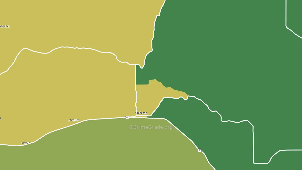 Culdesac, ID Map of Vehicle Theft Rates