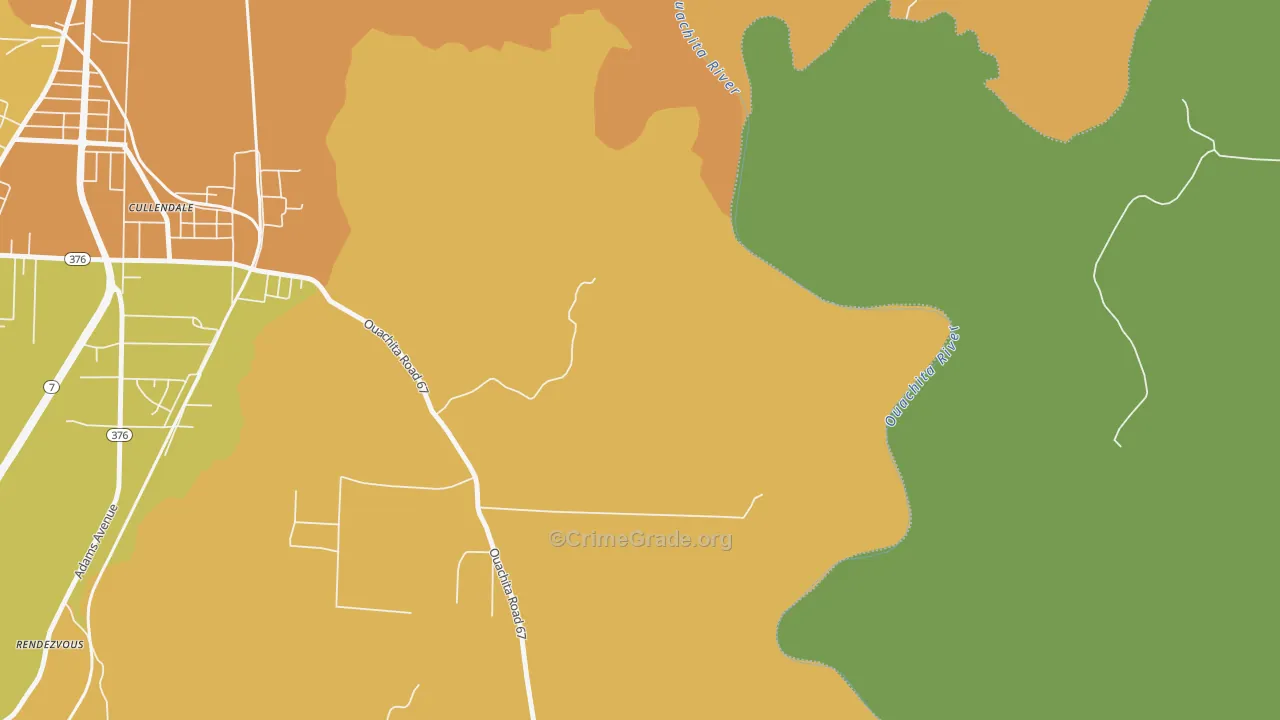 Cullendale, AR Map of Vehicle Theft Rates