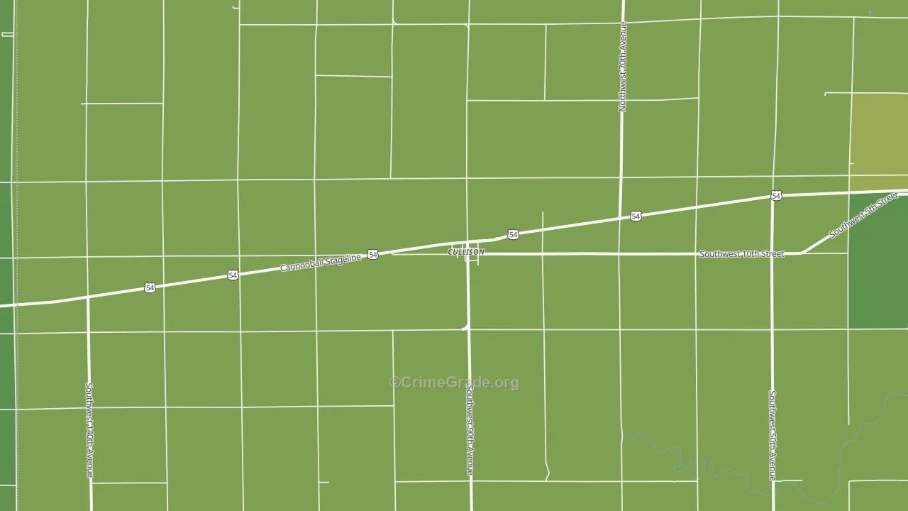 Cullison, KS Map of Vehicle Theft Rates
