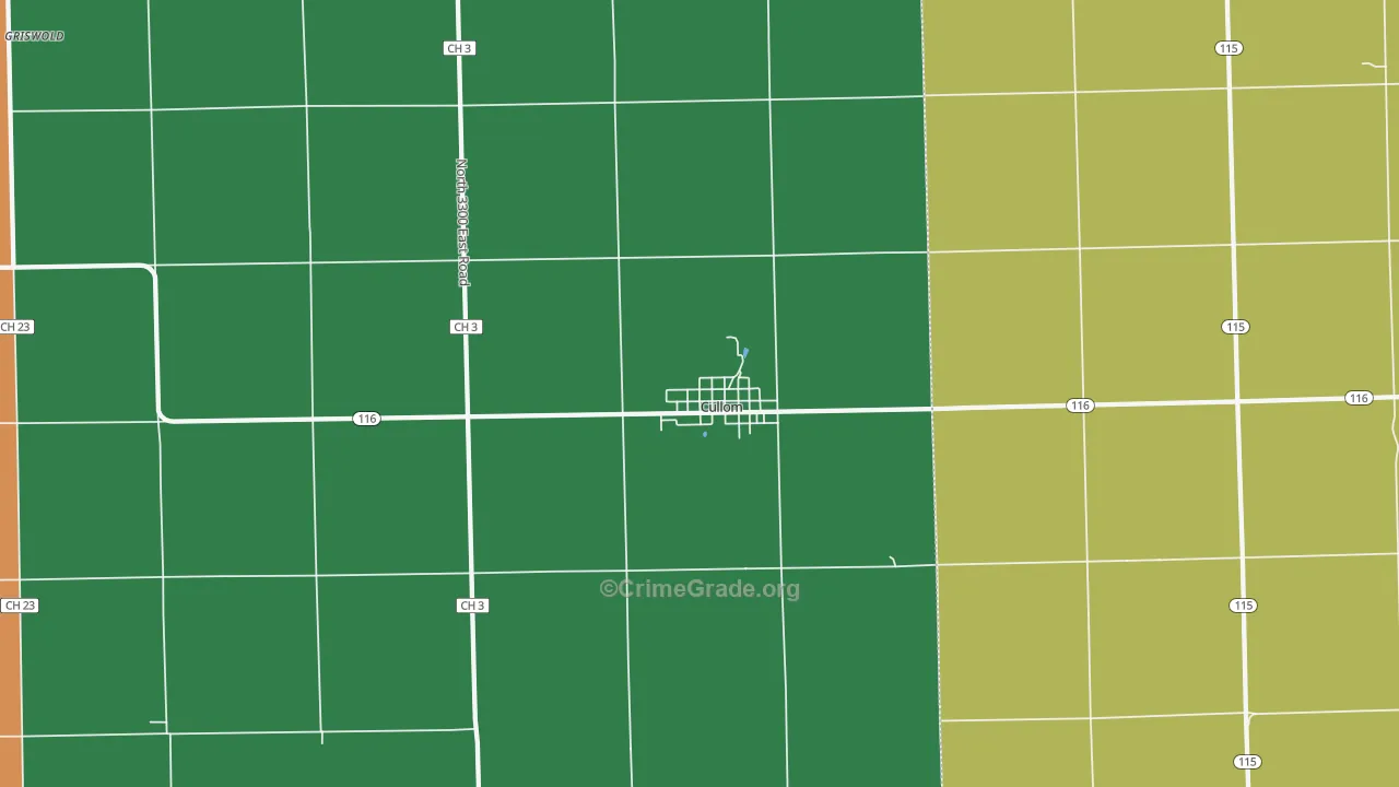 Cullom, IL Map of Vehicle Theft Rates