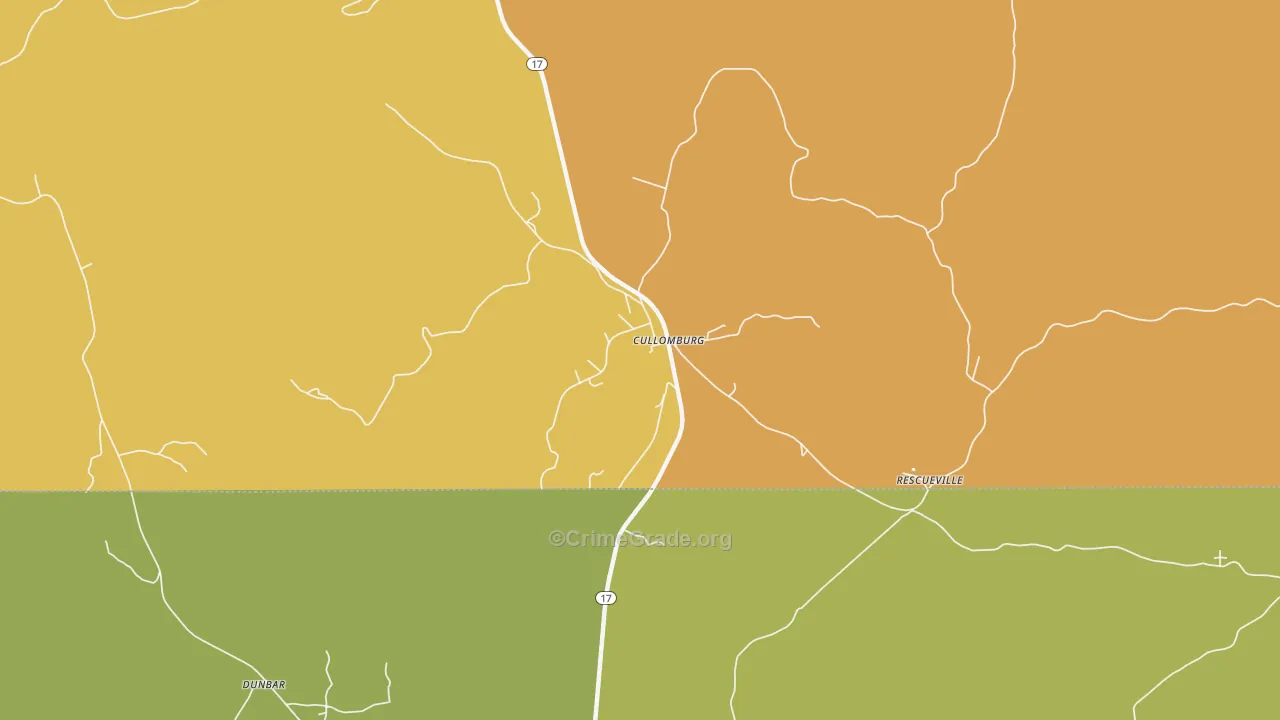 Cullomburg, AL Map of Vehicle Theft Rates