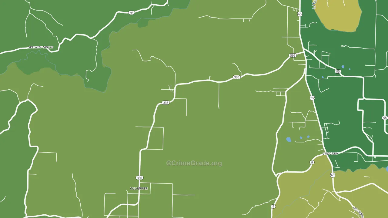 Culpeper, AR Map of Vehicle Theft Rates