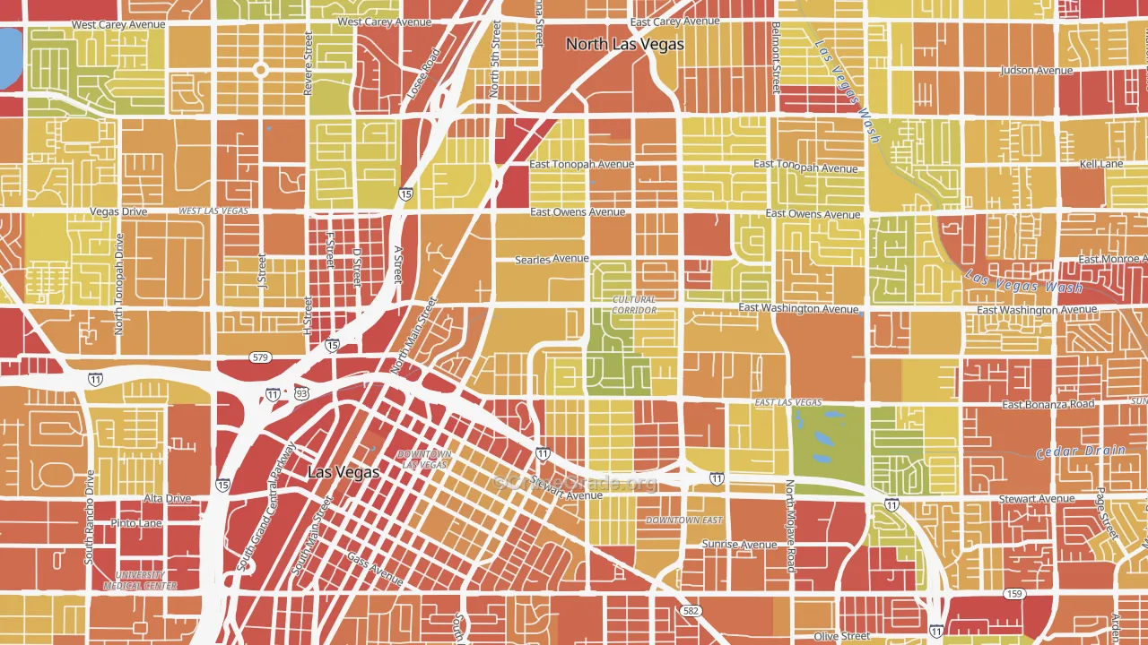 Cultural Corridor, Las Vegas, NV Map of Vehicle Theft Rates