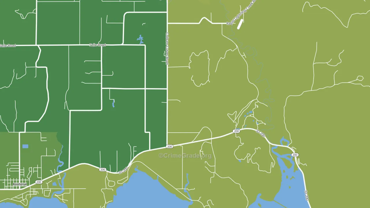 Culver, ID Map of Vehicle Theft Rates