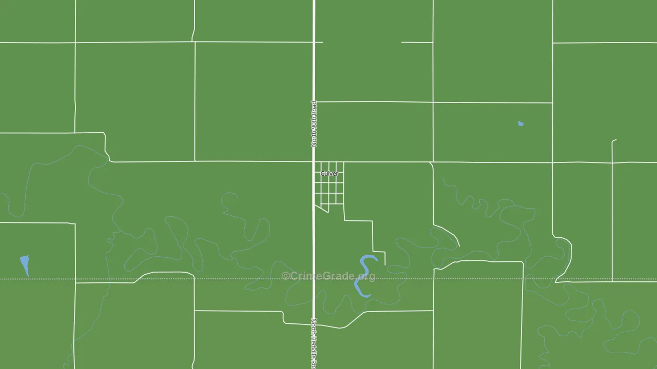 Culver, KS Map of Vehicle Theft Rates