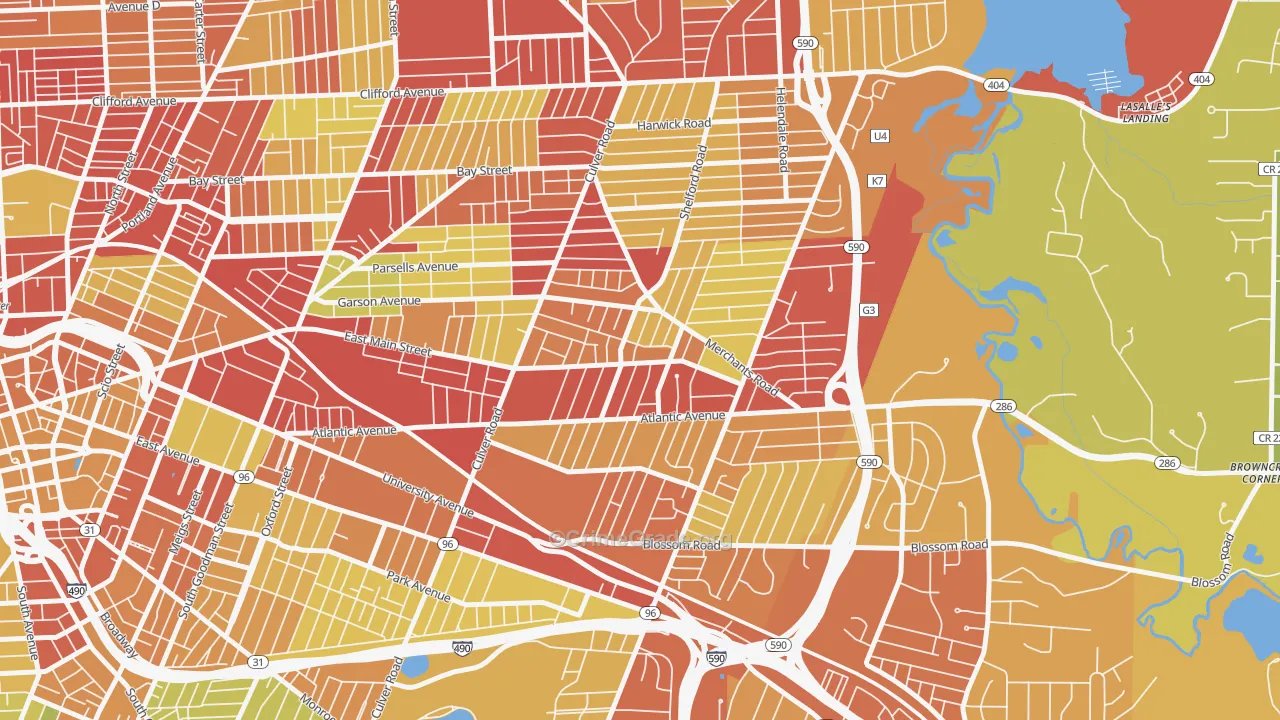 Culver-Winton, Rochester, NY Map of Vehicle Theft Rates