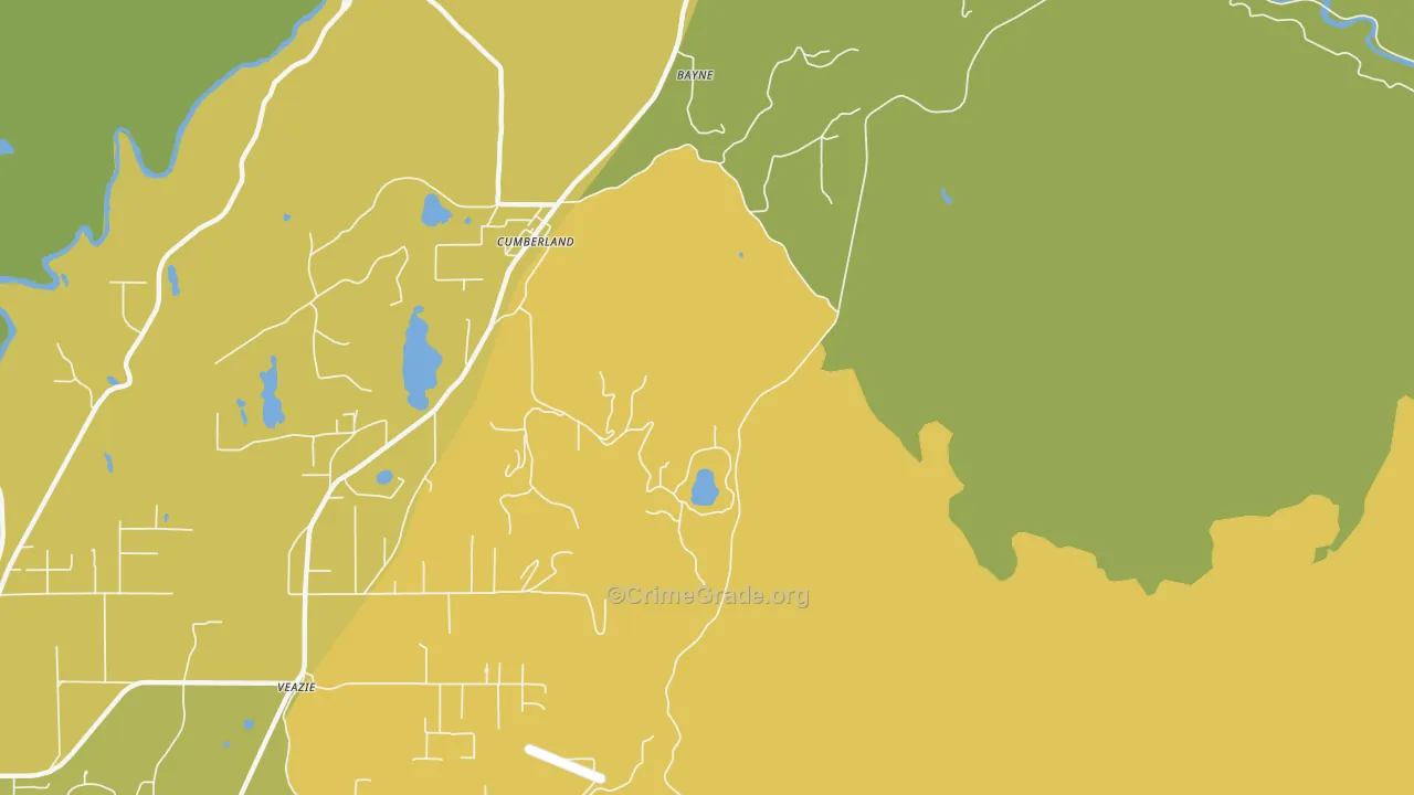 Cumberland, WA Map of Vehicle Theft Rates