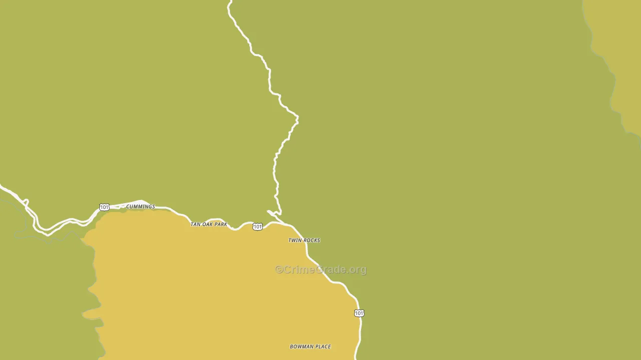 Cummings, CA Map of Vehicle Theft Rates