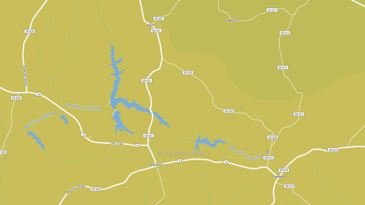 Cumnor, VA Map of Vehicle Theft Rates