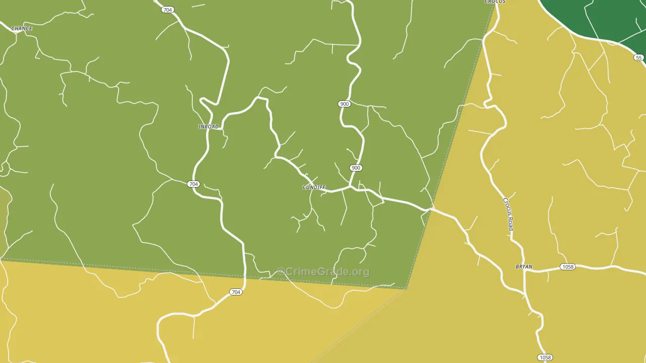 Cundiff, KY Map of Vehicle Theft Rates