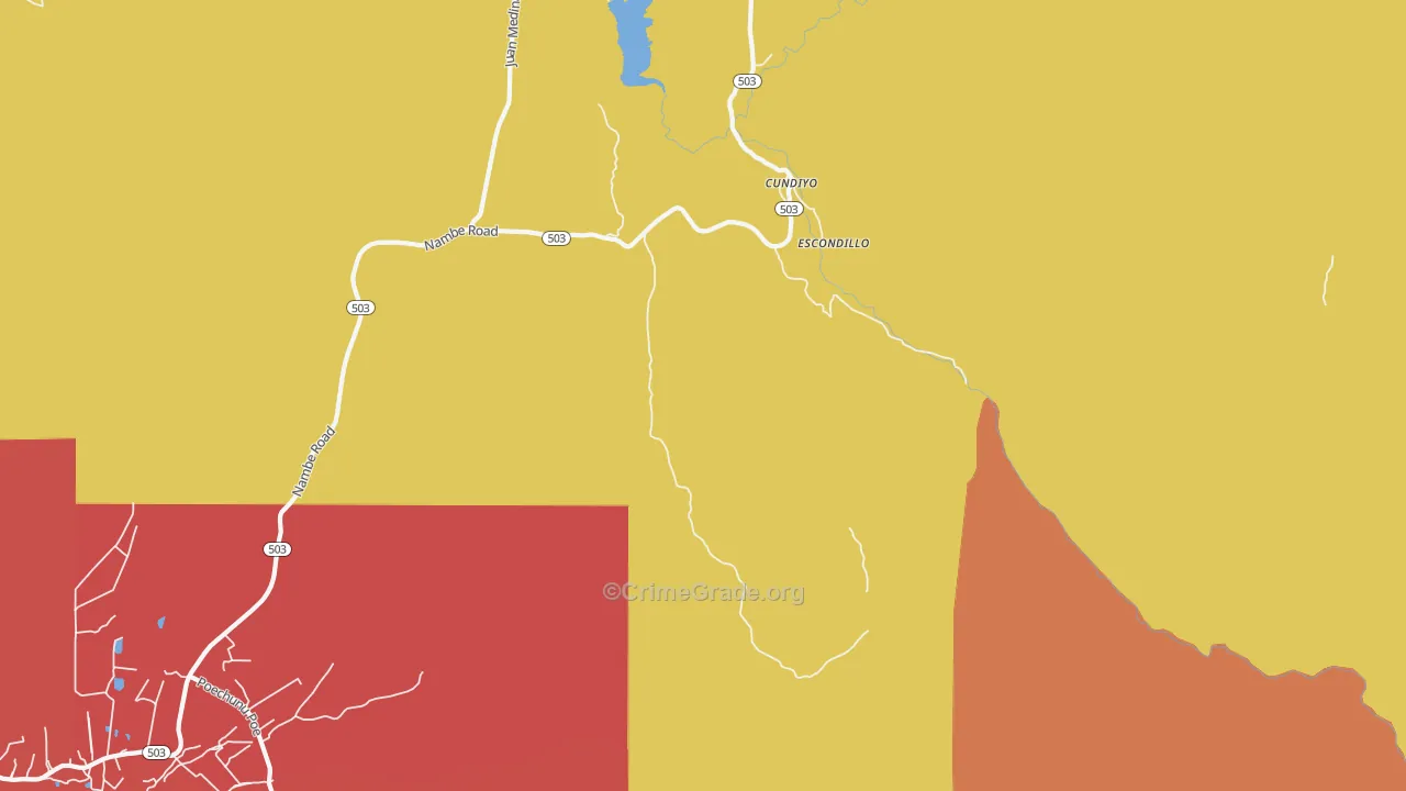 Cundiyo, NM Map of Vehicle Theft Rates