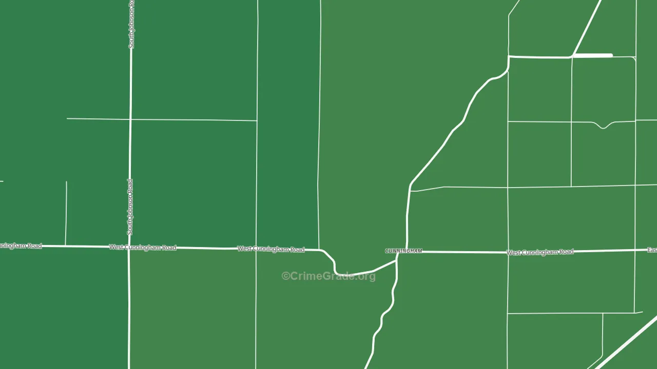 Cunningham, WA Map of Vehicle Theft Rates