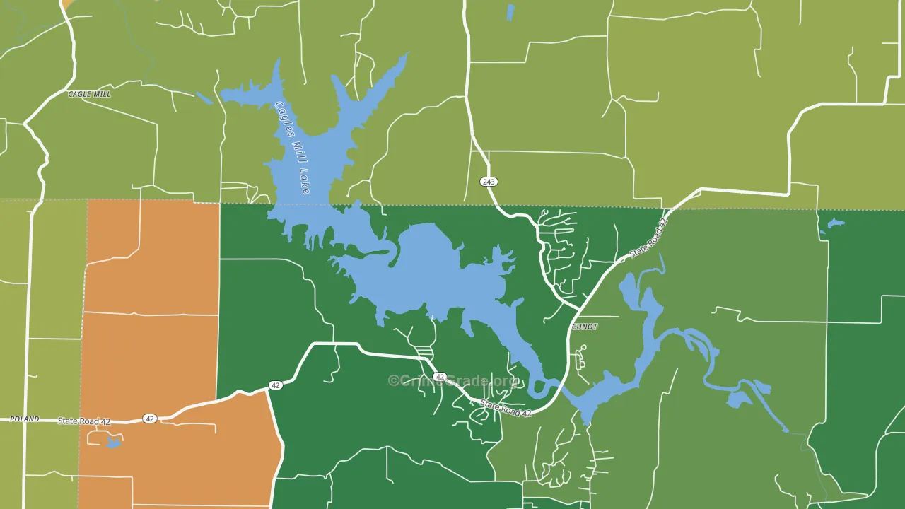 Cunot, IN Map of Vehicle Theft Rates