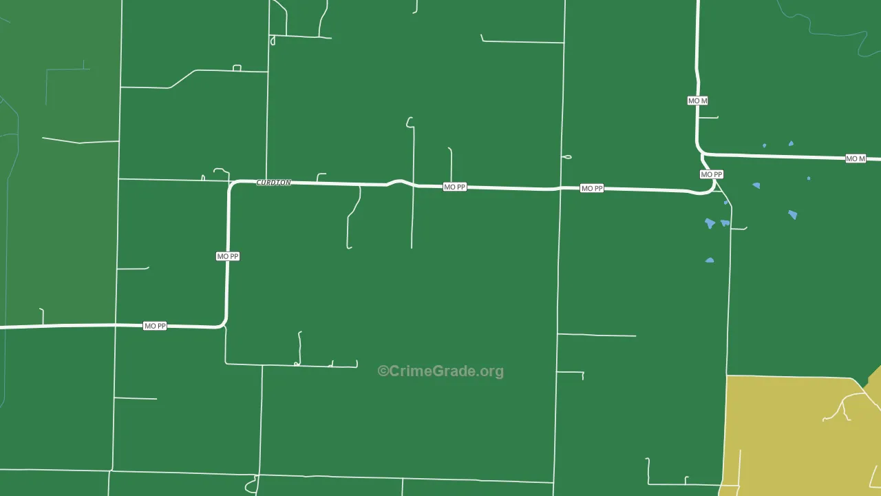 Curdton, MO Map of Vehicle Theft Rates