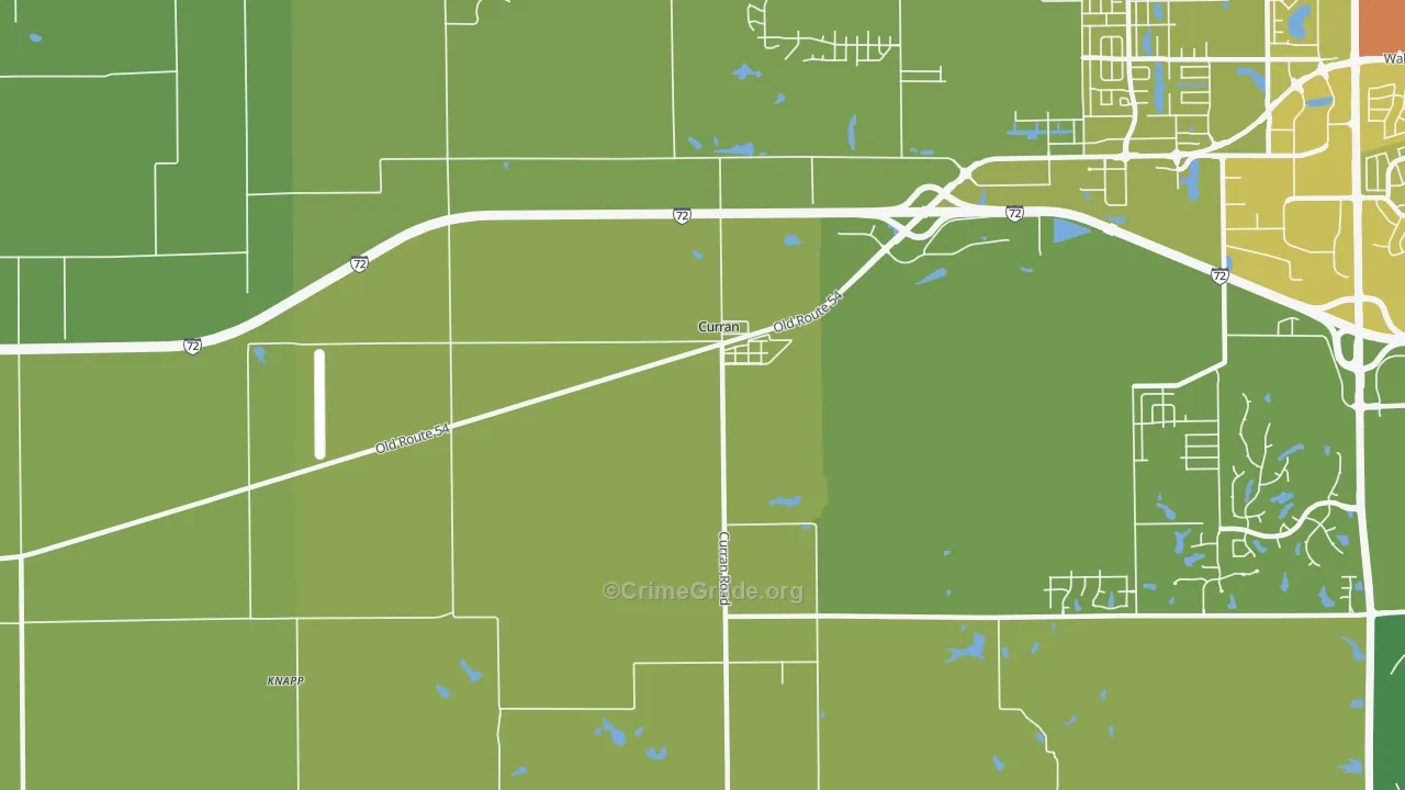Curran, IL Map of Vehicle Theft Rates