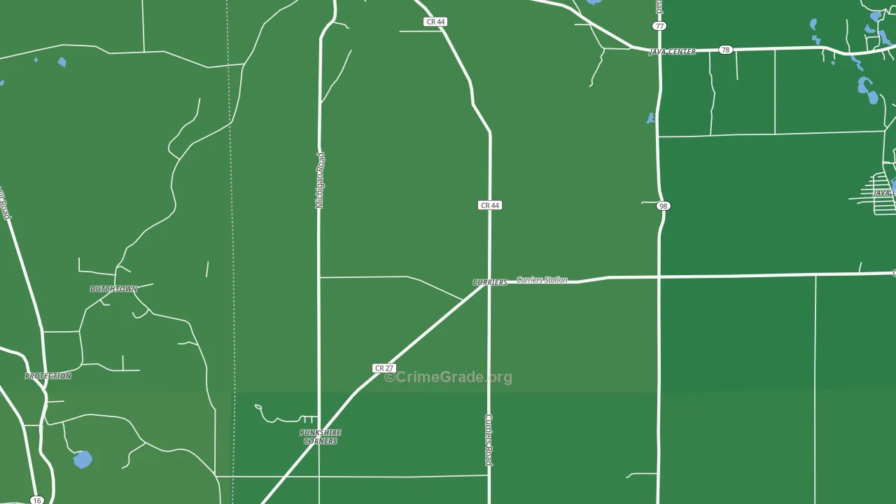Curriers, NY Map of Vehicle Theft Rates