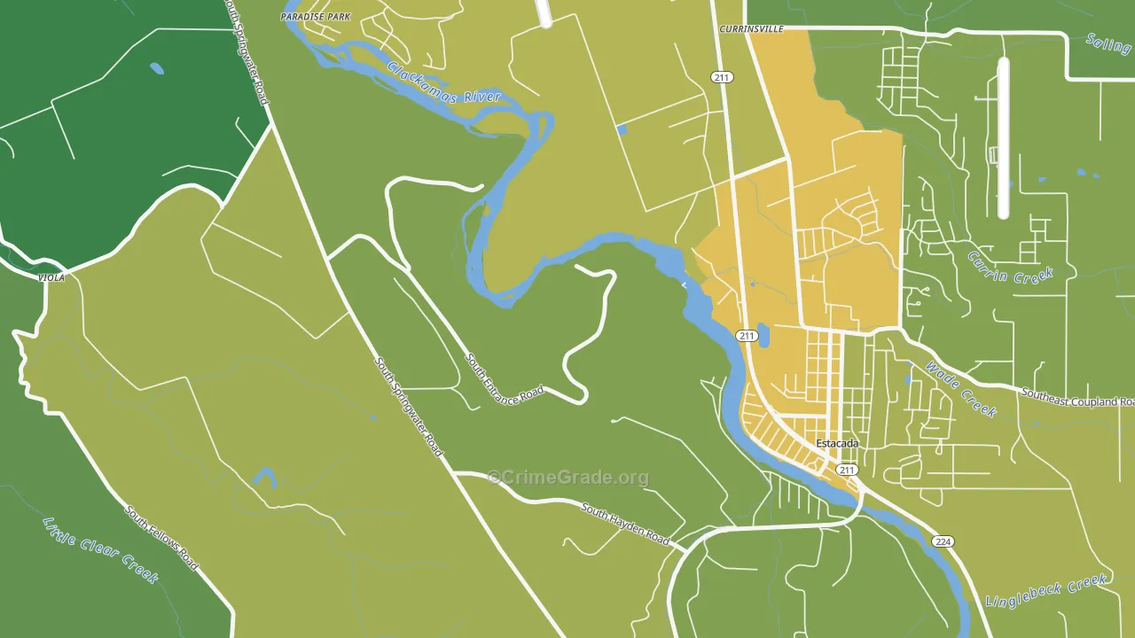 Currinsville, OR Map of Vehicle Theft Rates