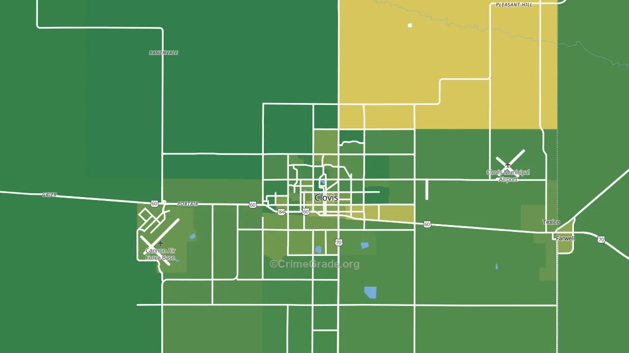 Curry County, NM Map of Vehicle Theft Rates