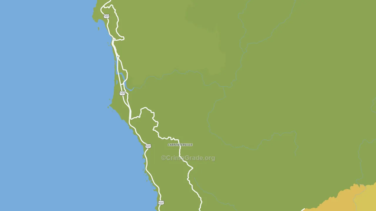 Curry County, OR Map of Vehicle Theft Rates